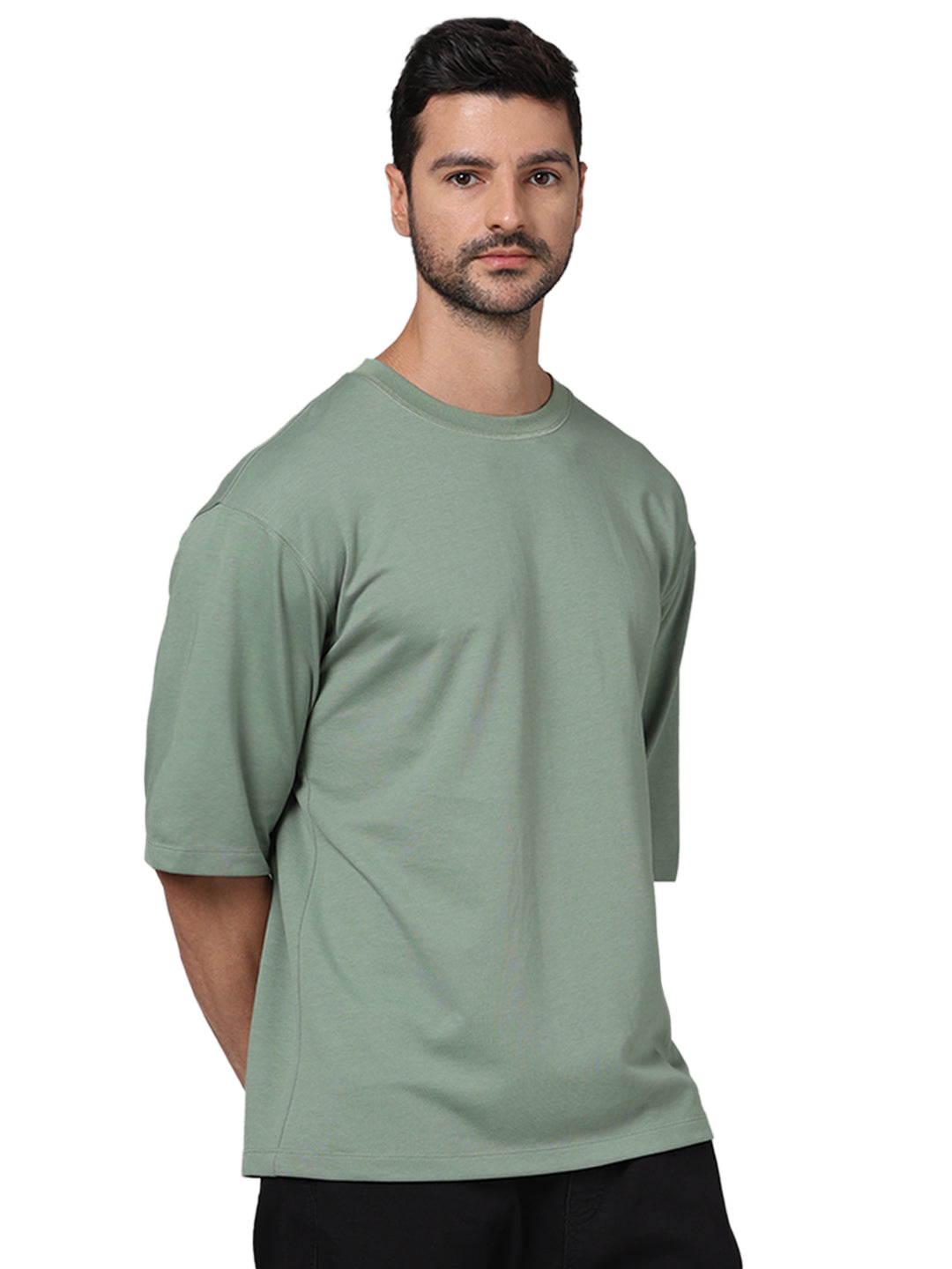 Khaki Solid Cotton T-shirt