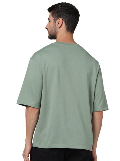 Khaki Solid Cotton T-shirt