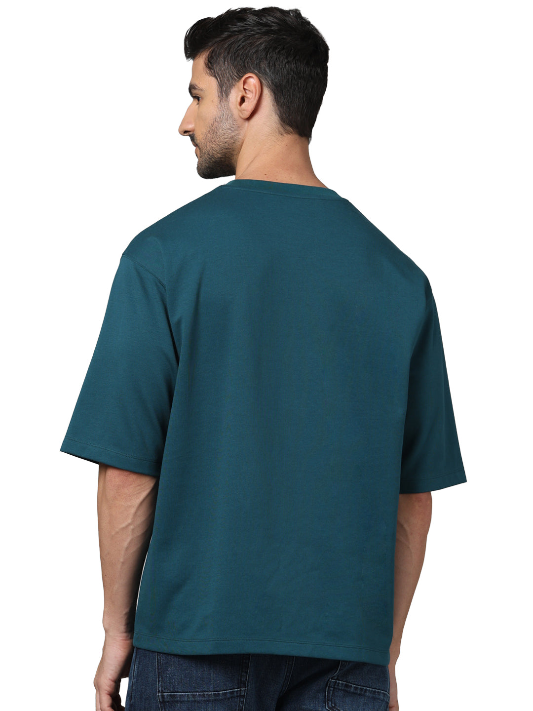 Green Solid Cotton T-shirt