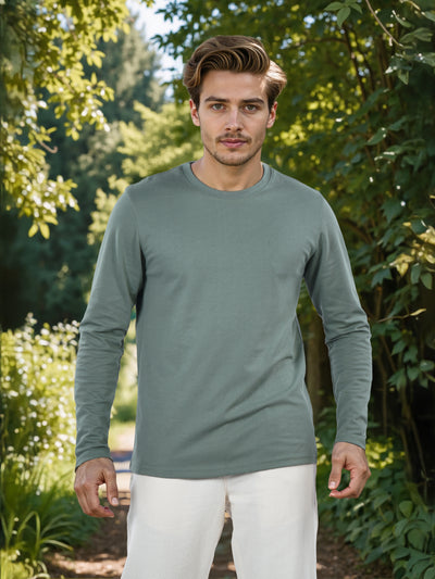 Celio* Men Green Solid Regular Fit Cotton T-Shirt