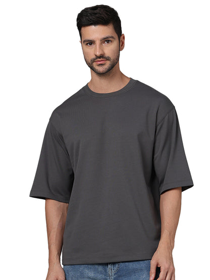 Black Solid Cotton T-shirt