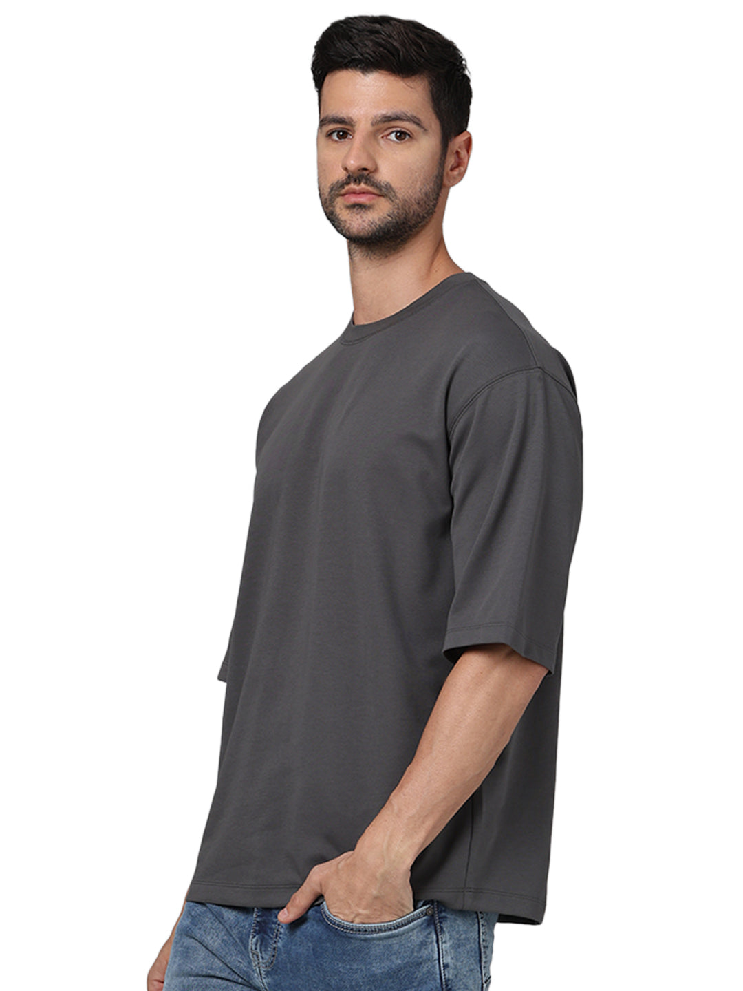 Black Solid Cotton T-shirt