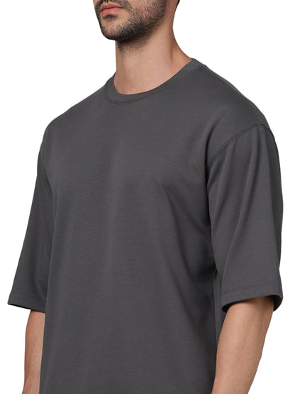 Black Solid Cotton T-shirt