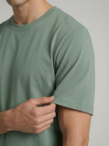 Celio* Men Green Solid Oversized Cotton T-Shirts