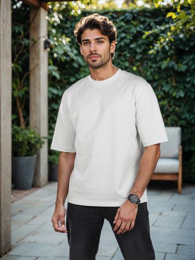 Celio* Solid Regular Fit Poly-Cotton Blue T-Shirt