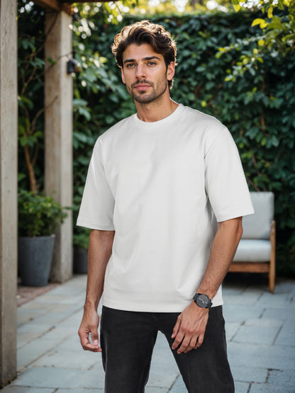 Celio* Solid Regular Fit Poly-Cotton Blue T-Shirt