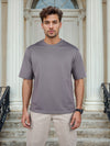 Celio* Solid Regular Fit Poly-Cotton Grey T-Shirt