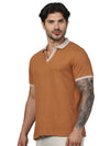Celio* Solid Regular Fit Cotton Brown T-Shirt