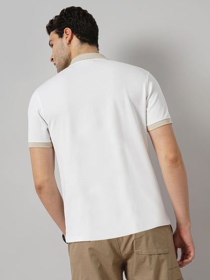 White Solid Cotton Polo