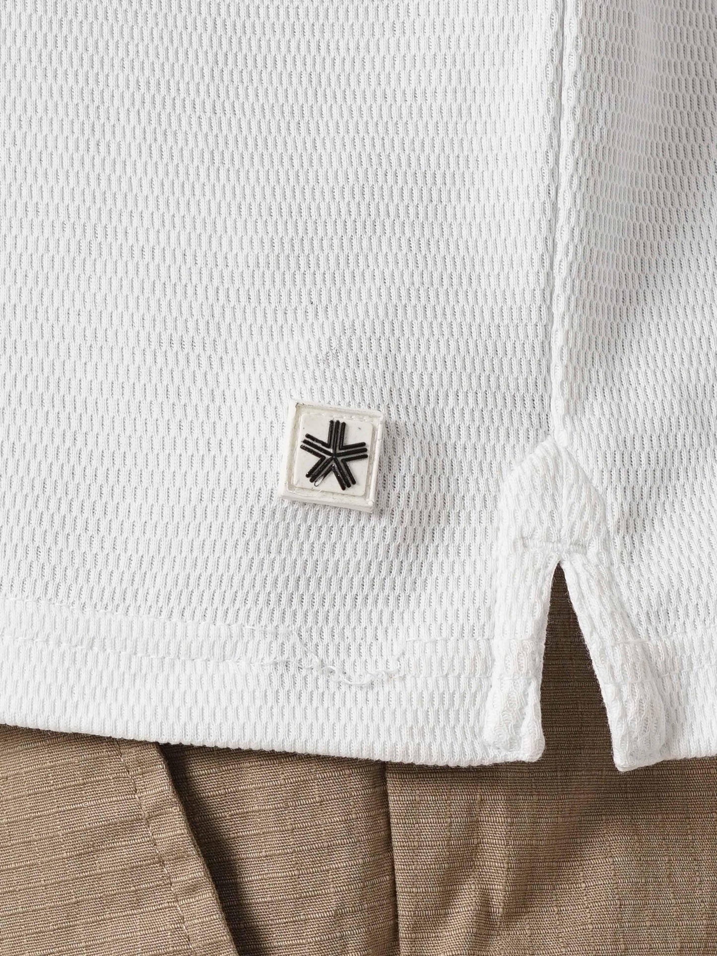 White Solid Cotton Polo