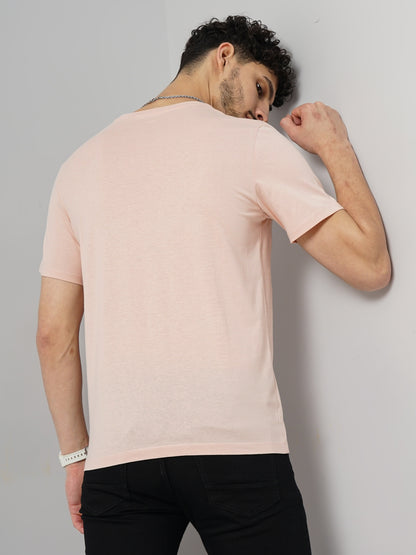 Pink Printed Cotton T-shirt