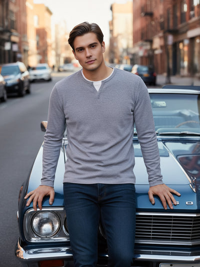 Celio* Men Grey Solid Regular Fit Cotton Sweaters