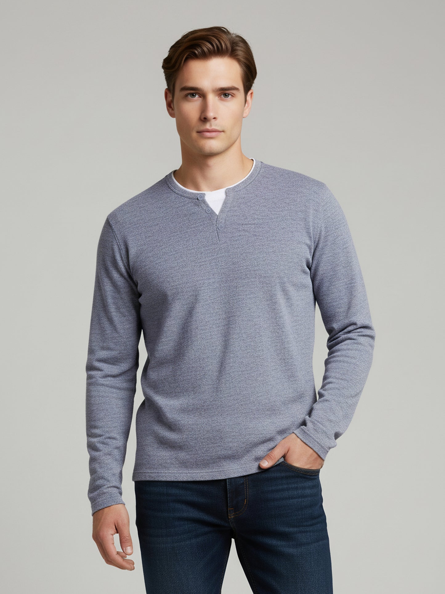 Celio* Men Grey Solid Regular Fit Cotton Sweaters