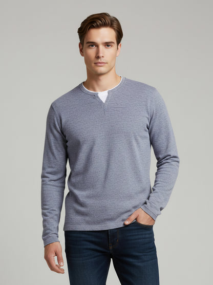 Celio* Men Grey Solid Regular Fit Cotton Sweaters