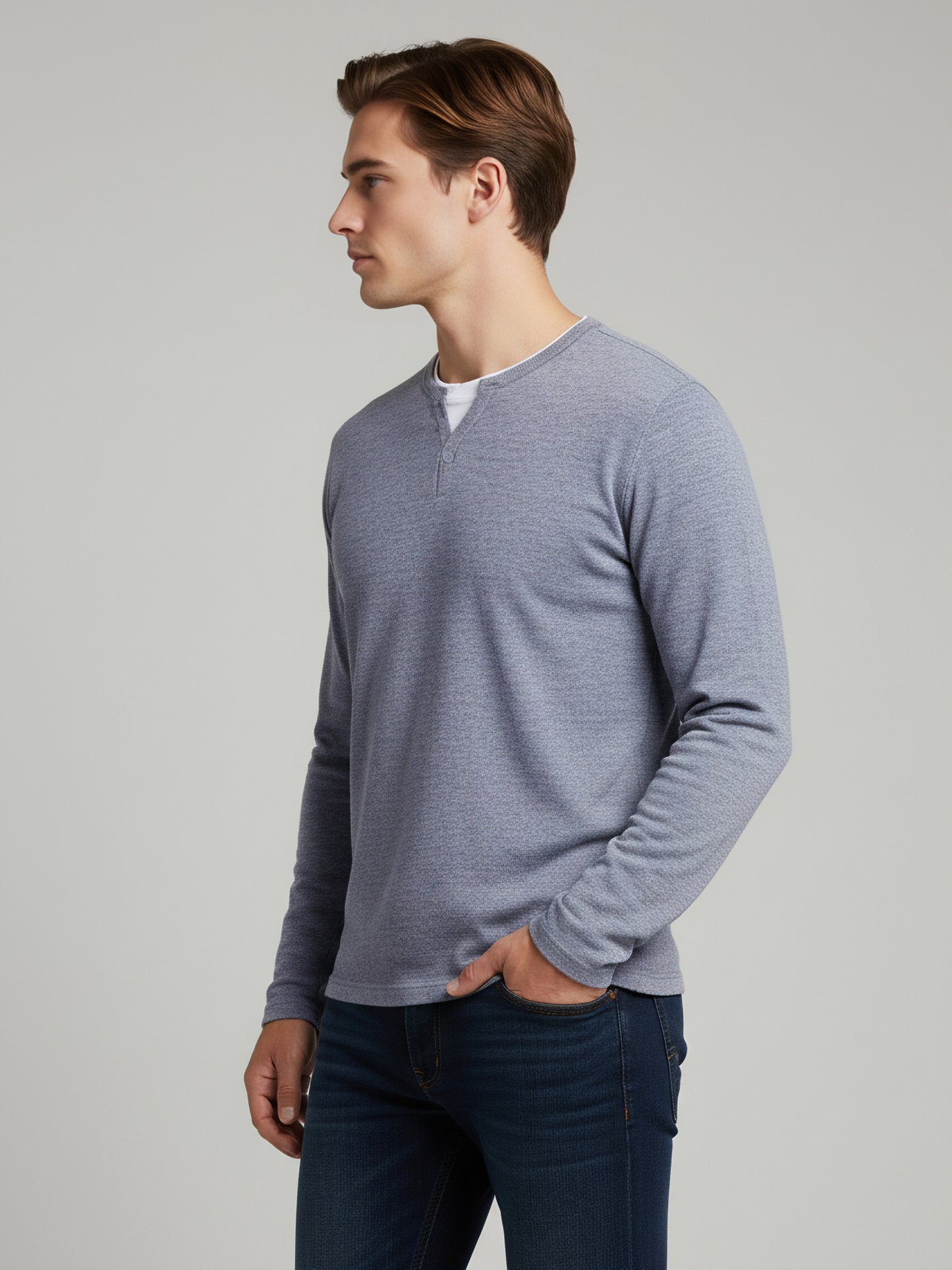 Celio* Men Grey Solid Regular Fit Cotton Sweaters