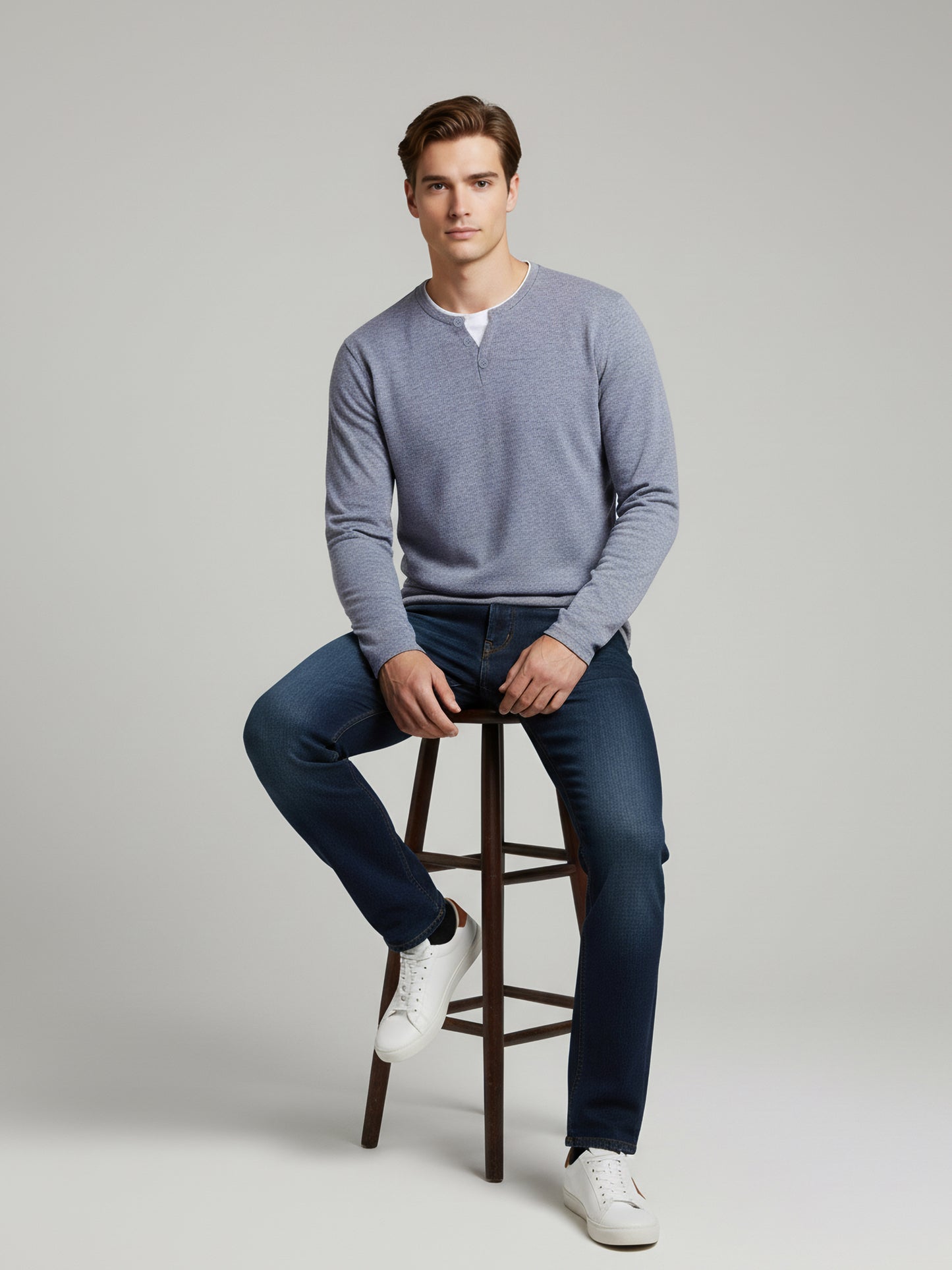 Celio* Men Grey Solid Regular Fit Cotton Sweaters