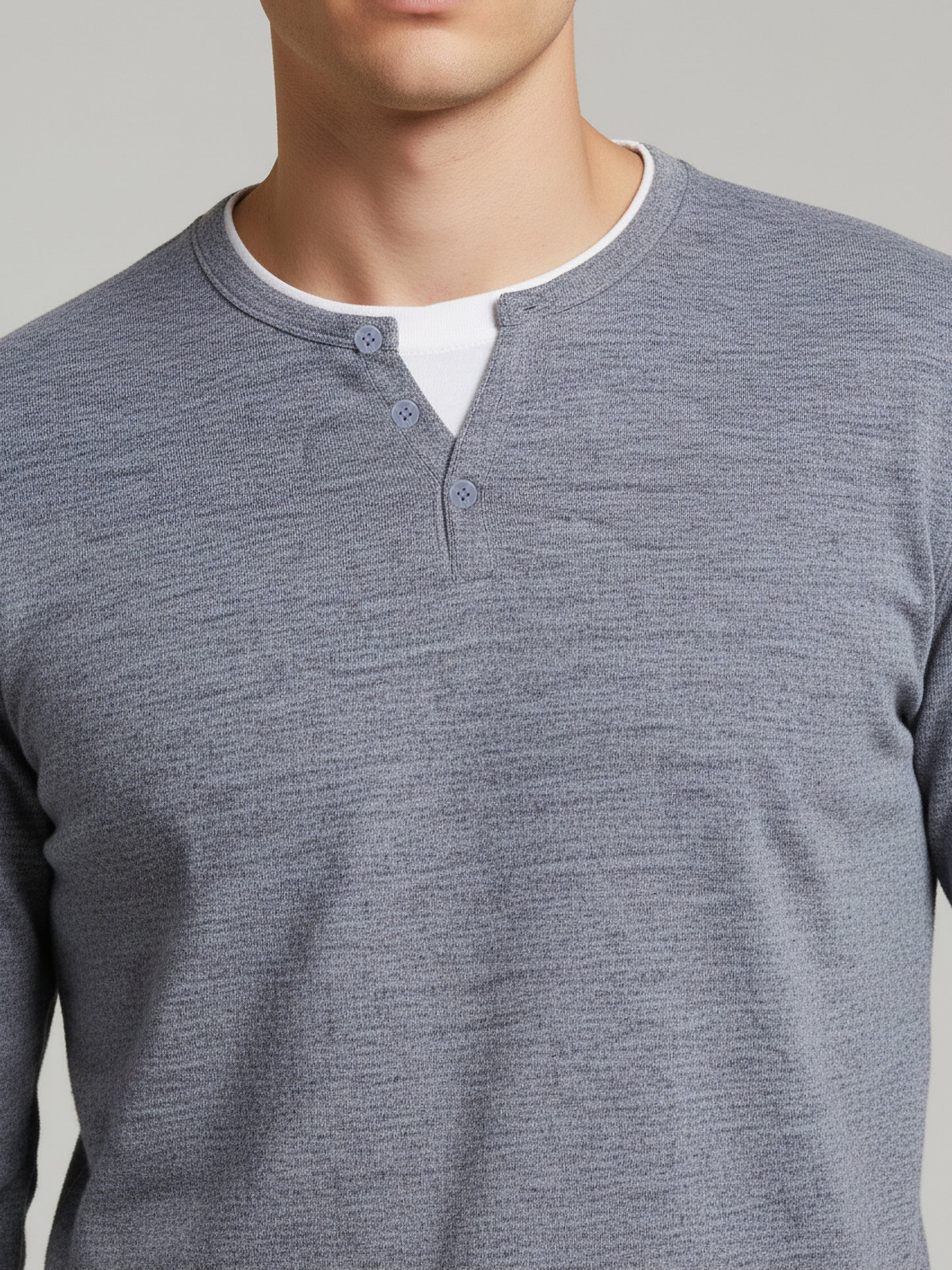 Celio* Men Grey Solid Regular Fit Cotton Sweaters