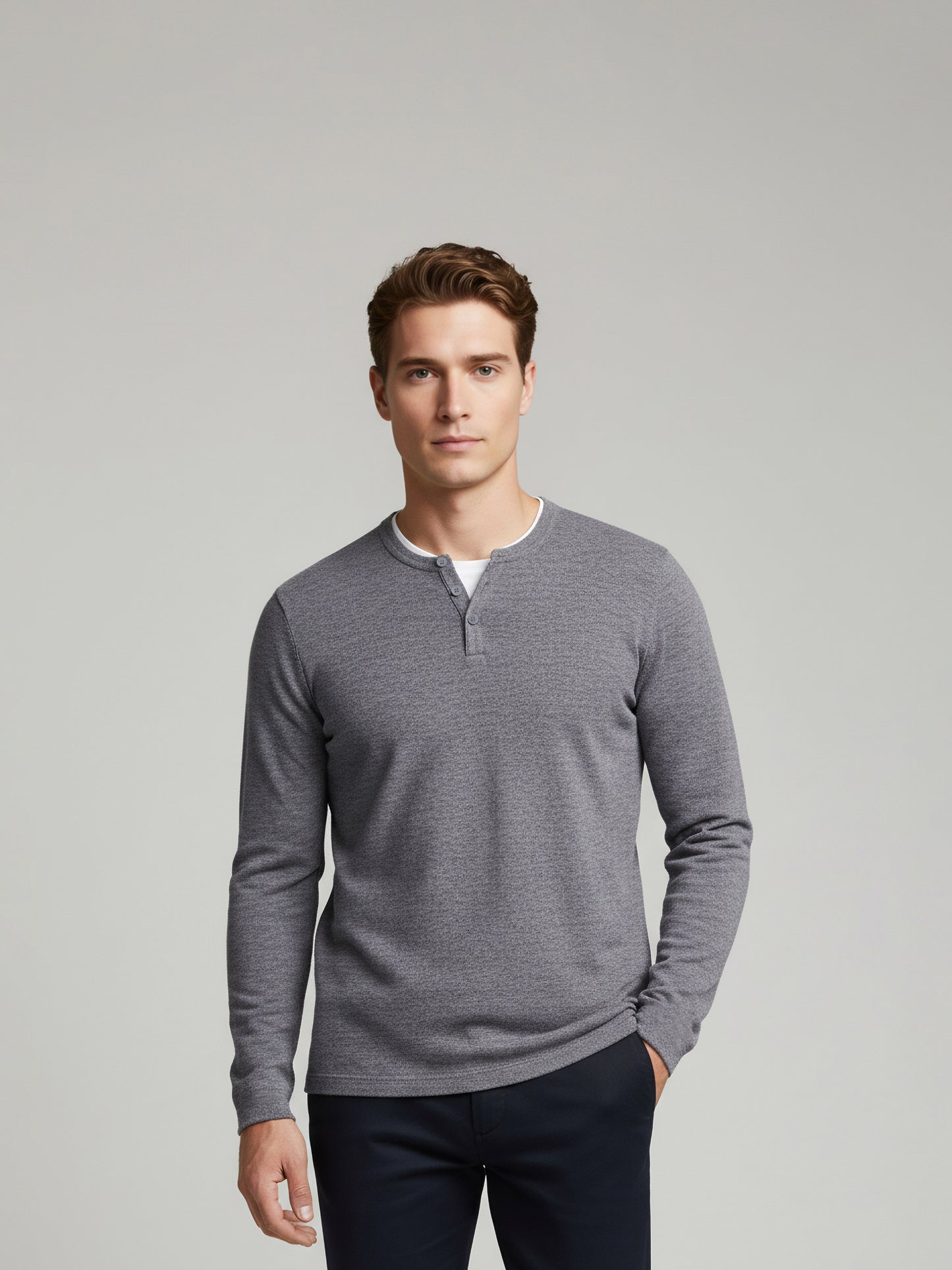 Celio* Men Grey Solid Regular Fit Cotton-Blend Sweaters