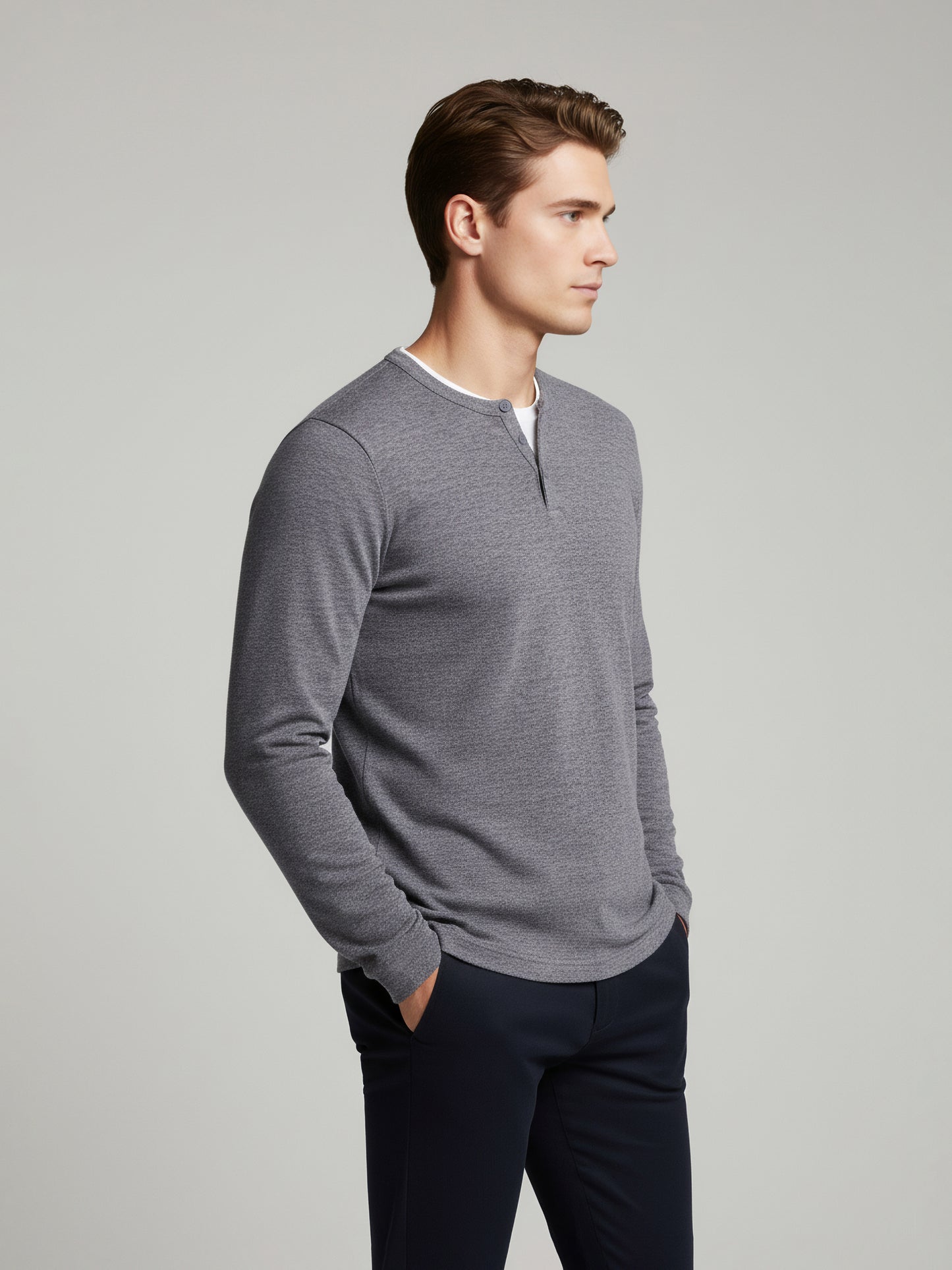 Celio* Men Grey Solid Regular Fit Cotton-Blend Sweaters
