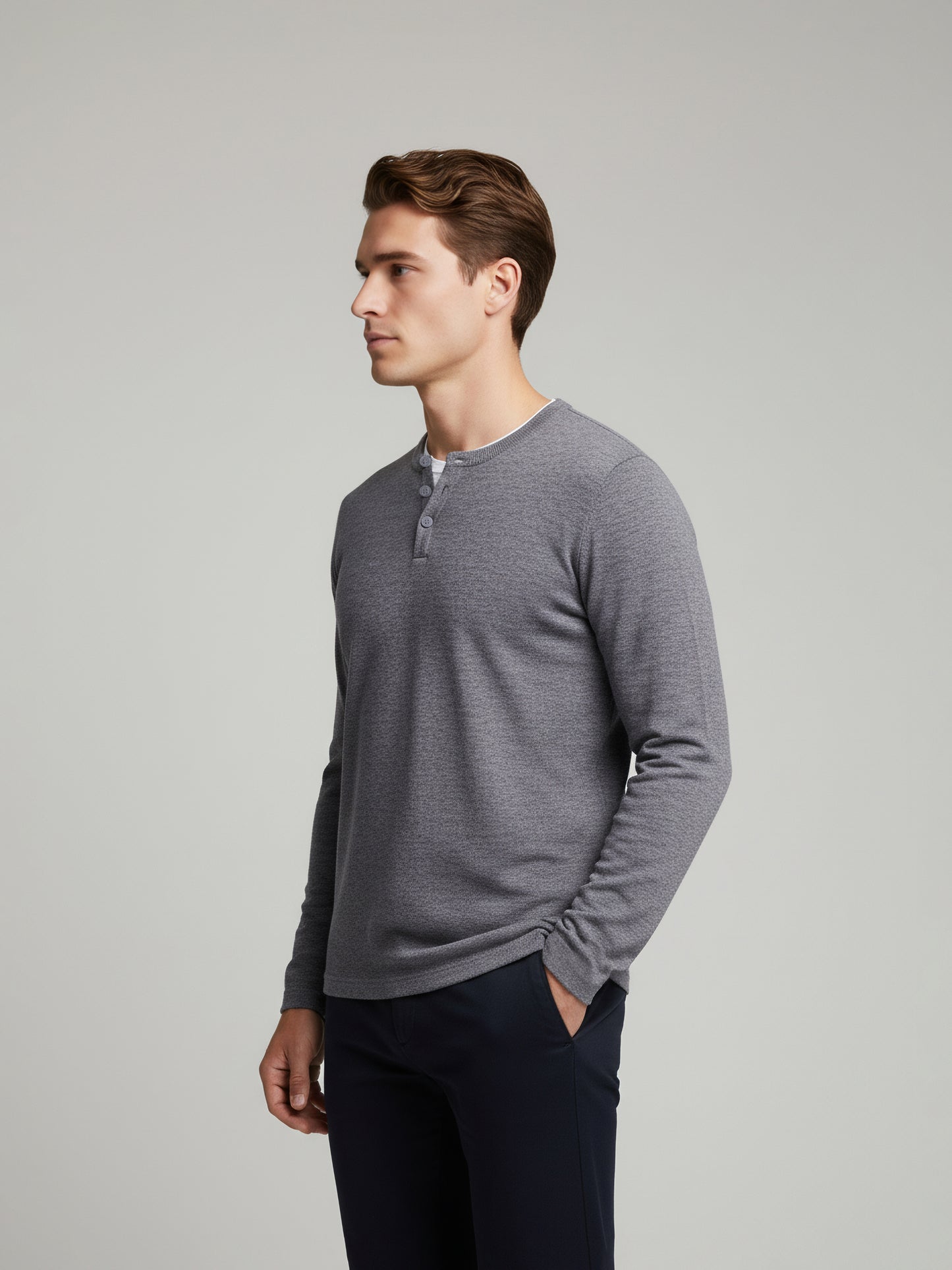 Celio* Men Grey Solid Regular Fit Cotton-Blend Sweaters