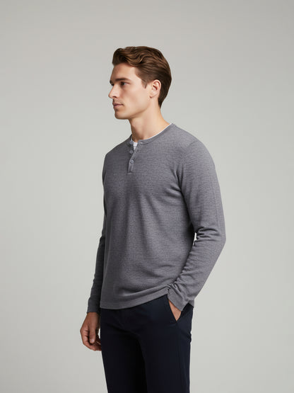 Celio* Men Grey Solid Regular Fit Cotton-Blend Sweaters