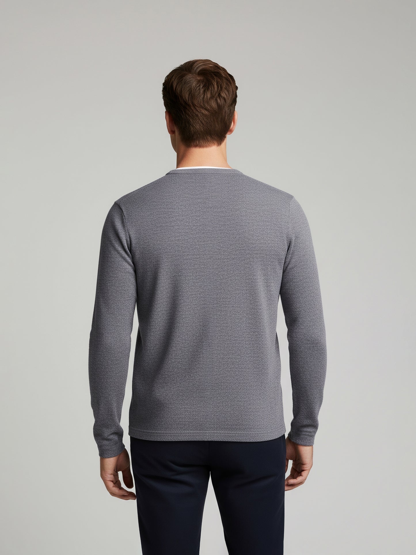 Celio* Men Grey Solid Regular Fit Cotton-Blend Sweaters