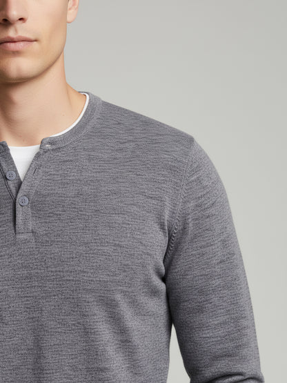 Celio* Men Grey Solid Regular Fit Cotton-Blend Sweaters