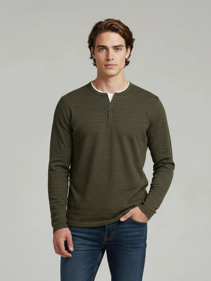 Celio* Men Olive Solid Regular Fit Cotton Sweaters