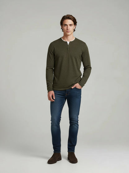 Celio* Men Olive Solid Regular Fit Cotton Sweaters