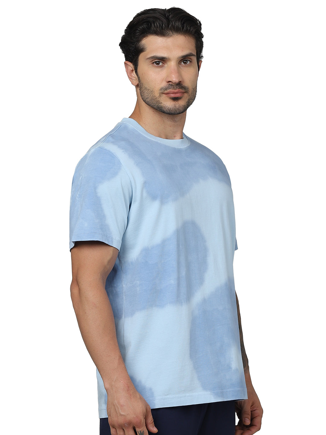 Blue Dyed Cotton T-shirt