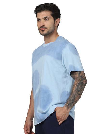 Blue Dyed Cotton T-shirt