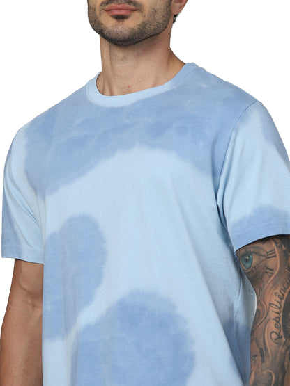 Blue Dyed Cotton T-shirt