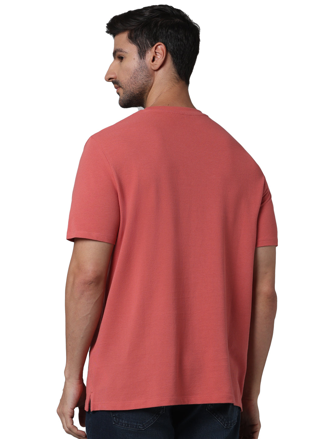 Pink Solid Cotton T-shirt