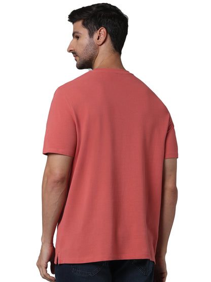 Pink Solid Cotton T-shirt