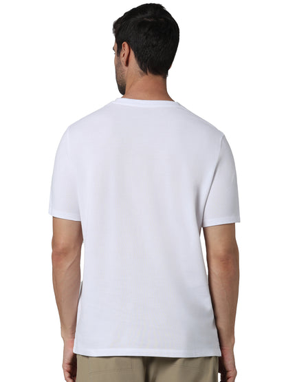 Off White Solid Cotton T-shirt