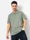 Celio* Solid Slim Fit Cotton Green T-Shirt