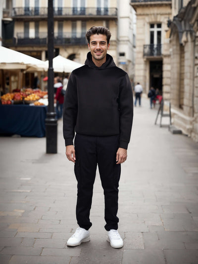 Celio Men Black Solid Regular Fit Polyester Sweatshirts