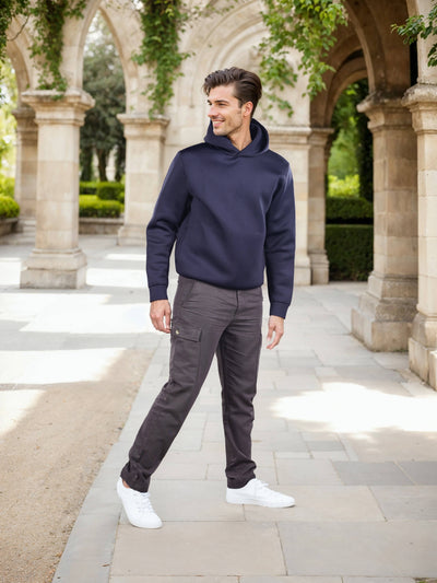 Celio Men Blue Solid Enter Fit Cotton Sweaters