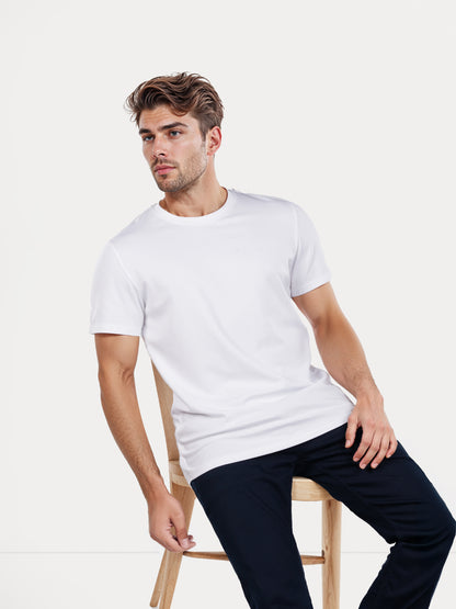 Celio* Solid Regular Fit Poly-Cotton Off White T-Shirt