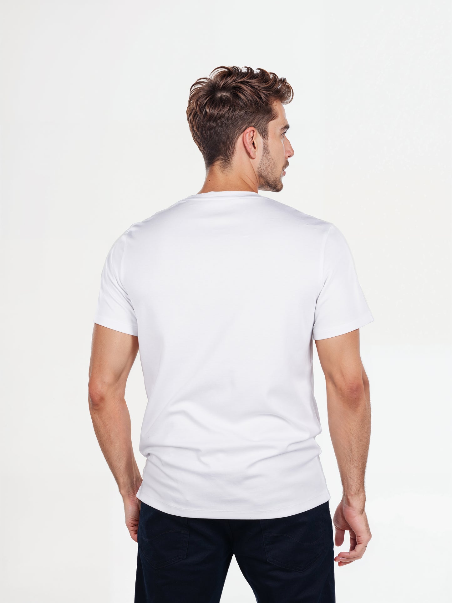 Celio* Solid Regular Fit Poly-Cotton Off White T-Shirt