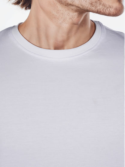 Celio* Solid Regular Fit Poly-Cotton Off White T-Shirt