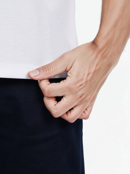 Celio* Solid Regular Fit Poly-Cotton Off White T-Shirt