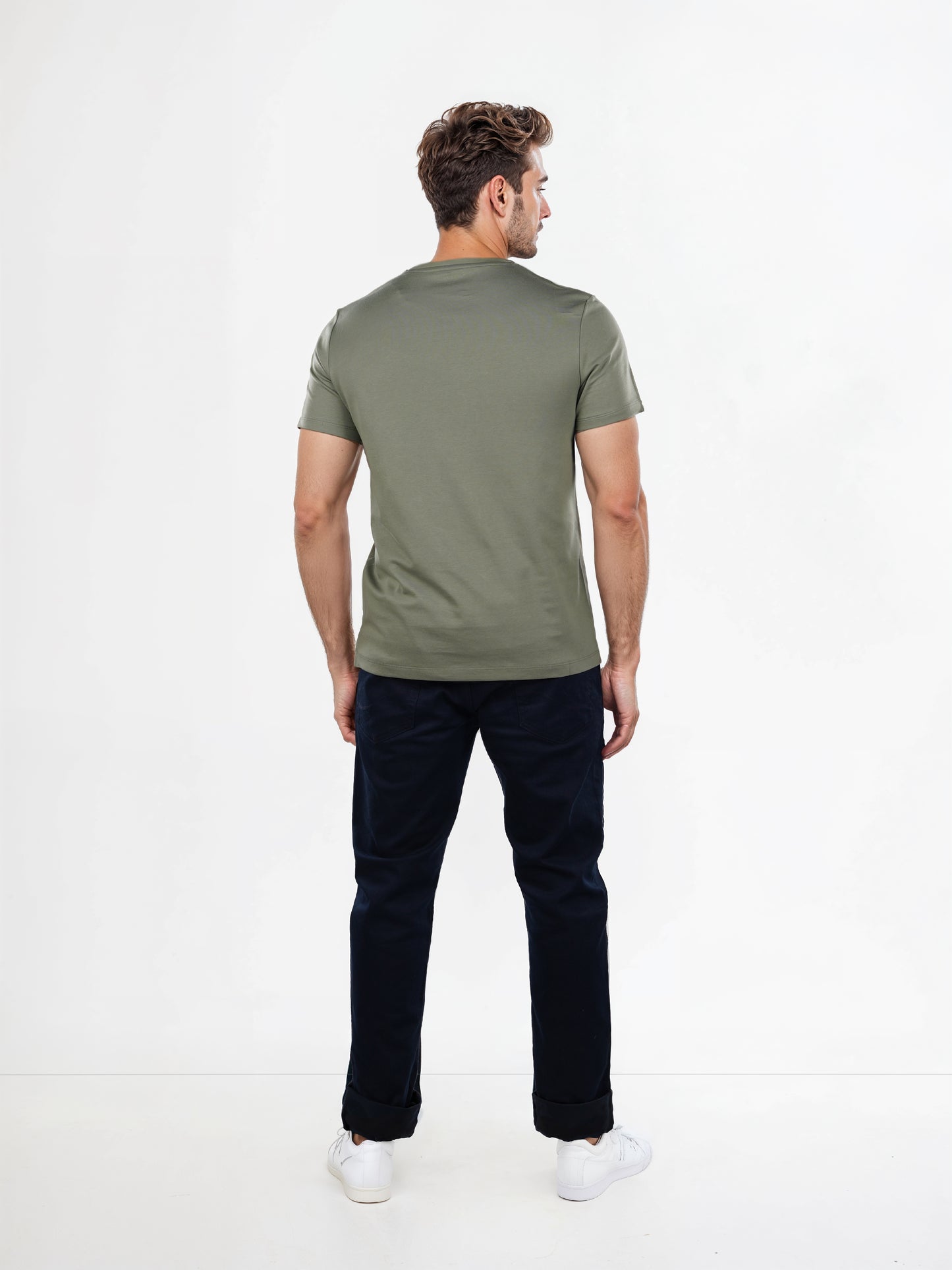 Celio* Solid Regular Fit Poly-Cotton Green T-Shirt