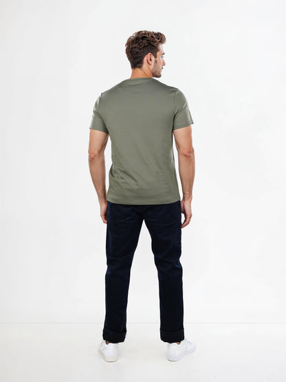 Celio* Solid Regular Fit Poly-Cotton Green T-Shirt
