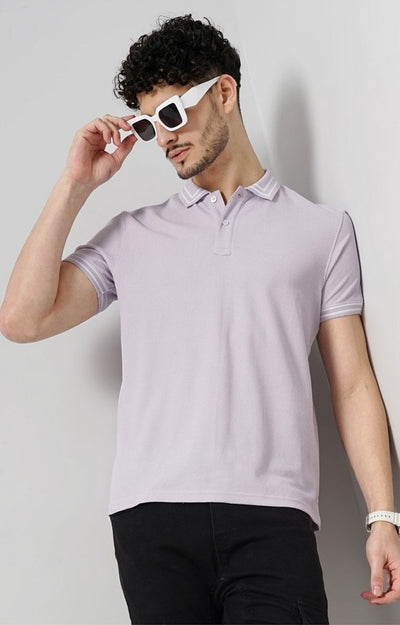 Celio Men Purple Solid Regular Fit Cotton T-Shirts