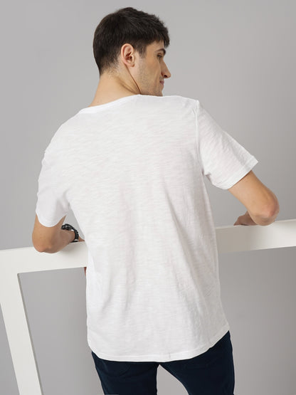 White Solid Cotton T-shirt