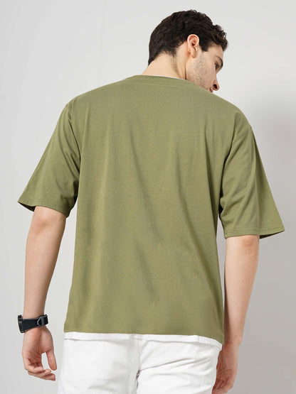 Olive Solid Cotton T-shirt