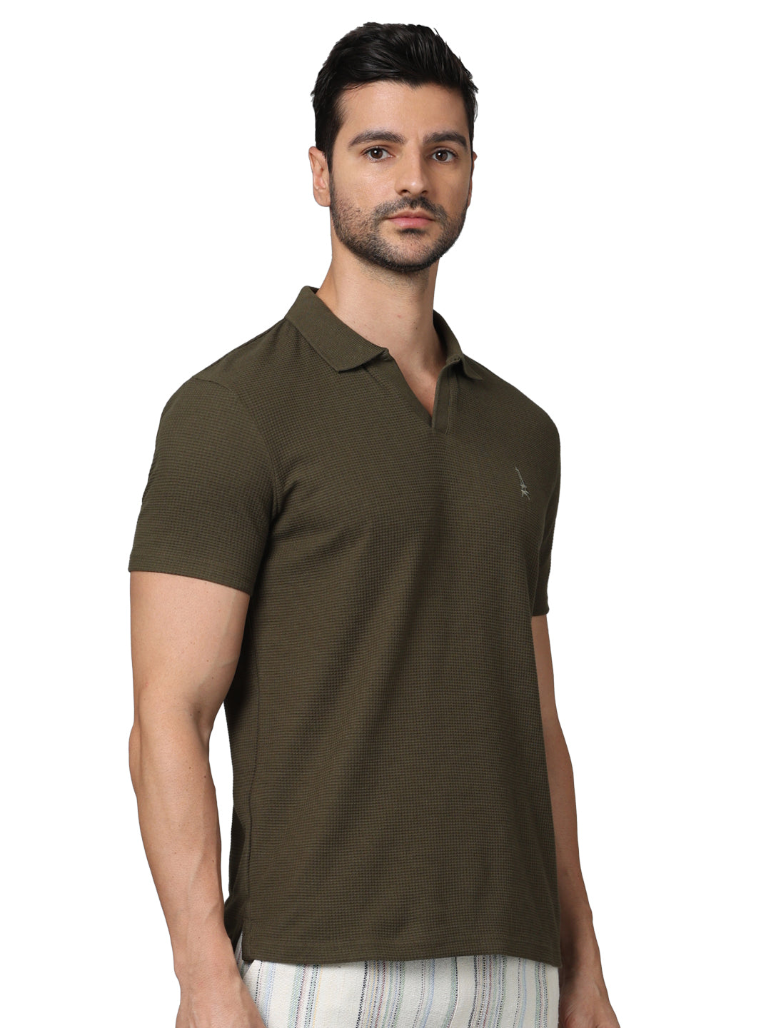 Olive Solid Cotton Polo