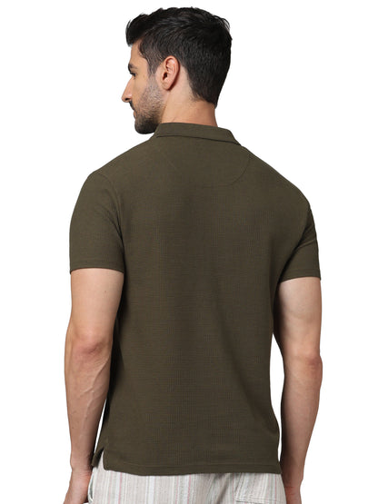 Olive Solid Cotton Polo