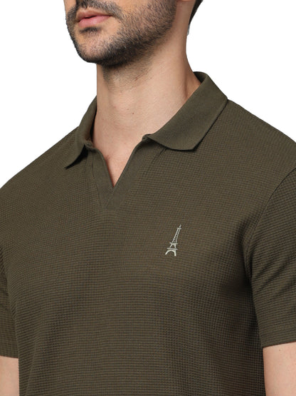 Olive Solid Cotton Polo